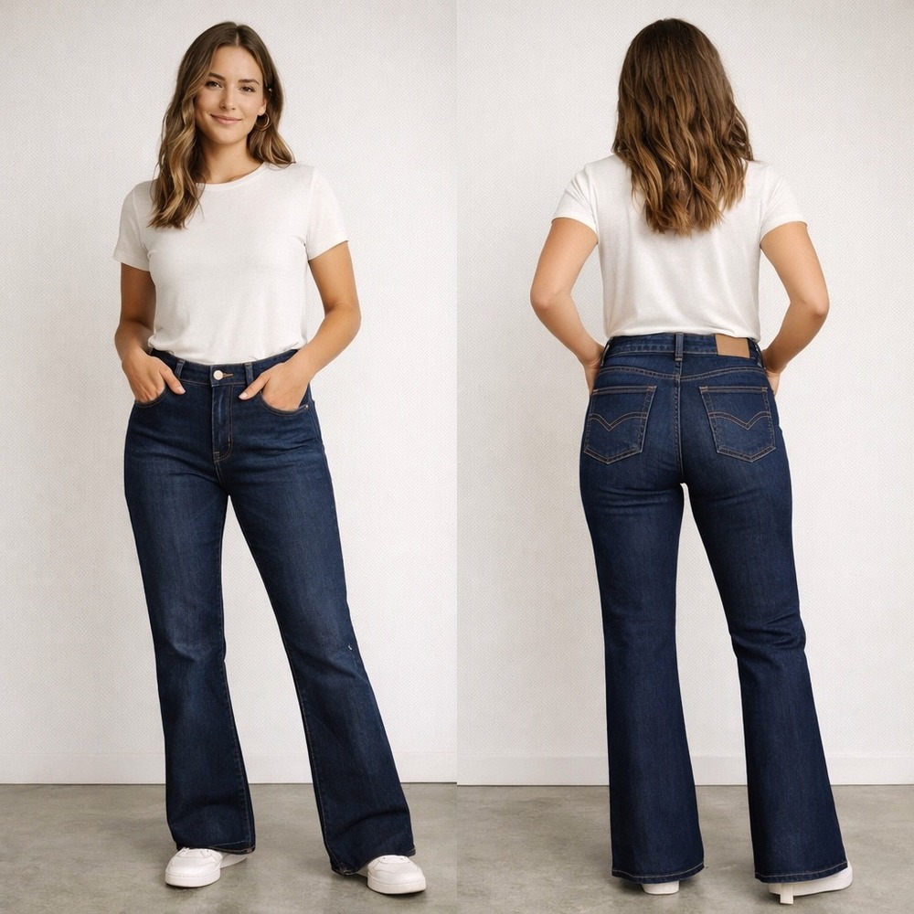 Daytrip Lynx Flare Jeans Womens 30L Dark Wash‎ Bootcut Y2K Buckle Denim